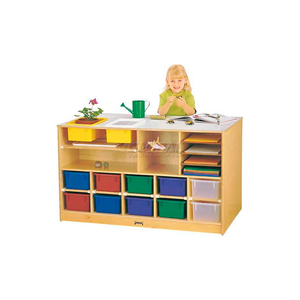 MOBILE STORAGE ISLAND, TWIN NO TRAY, 48-1/2"W X 29"D X 29"H, BIRCH PLYWOOD by Jonti-Craft Inc