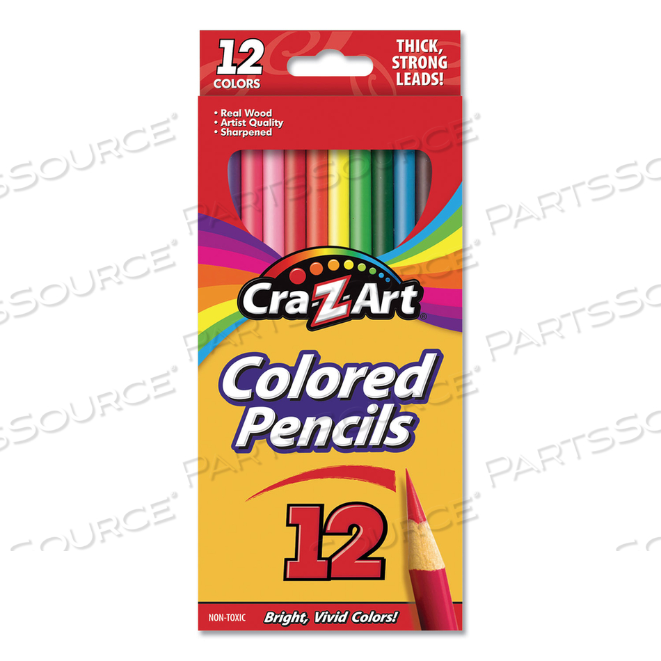 COLORED PENCILS, 12 ASSORTED LEAD/BARREL COLORS, 12/SET by Cra-Z-Art COLORED PENCILS, 12 ASSORTED LEAD/BARREL COLORS, 12/SET by Cra-Z-Art