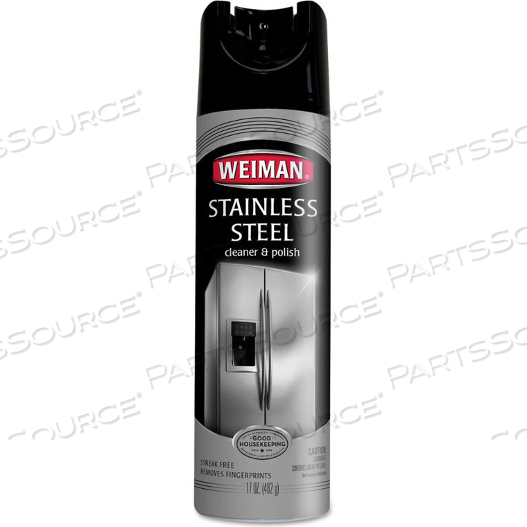 STAINLESS STEEL CLEANER & POLISH, 17 OZ. AEROSOL CAN - 49 