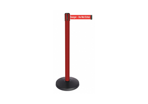 BARRIER POST RED POST RED/WHITE TXT BELT by Queueway