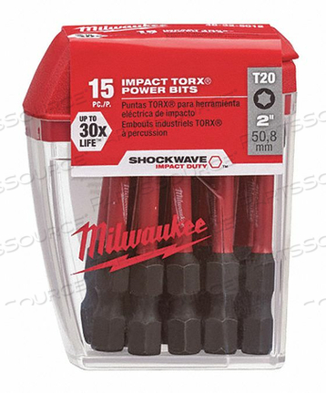 MILWAUKEE SHOCKWAVE 2" IMPACT TORX T20 POWER BITS (15 PACK) by Milwaukee Electric Tools