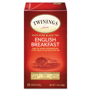 TEA BAGS, ENGLISH BREAKFAST, 1.76 OZ, 25/BOX by TWININGS