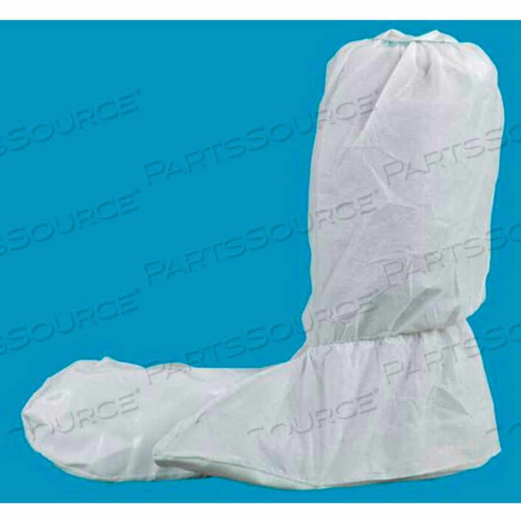 LAMINATED POLYPROPYLENE BOOT COVER, ELASTIC OPENING, WHITE, 2XL, 100/CASE 