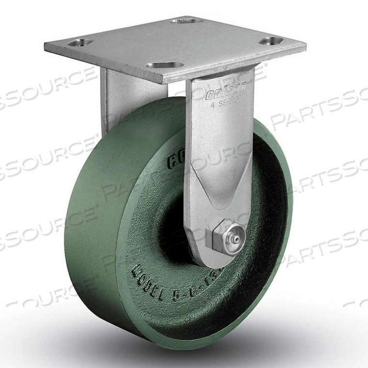 4 SERIES RIGID PLATE CASTER - CAST IRON 8" DIA. 1250 LB. CAP. 