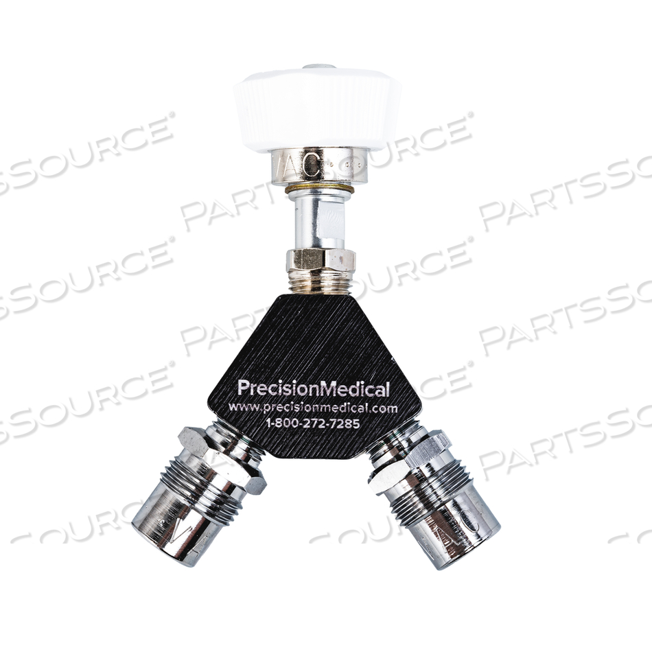 ASSEMBLY, Y-BLOCK, VACUUM GAS TYPE, FEMALE HAND TIGHT INLET TYPE, DISS MALE CHECK VALVE OUTER CONNECTION TYPE by Precision Medical, Inc. ASSEMBLY, Y-BLOCK, VACUUM GAS TYPE, FEMALE HAND TIGHT INLET TYPE, DISS MALE CHECK VALVE OUTER CONNECTION TYPE by Precision Medical, Inc.