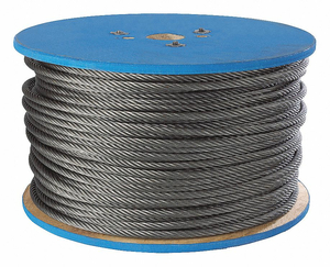 FLEXIBLE WIRE ROPE GALV. ST 1/8IN 500 FT by Peerless-AV