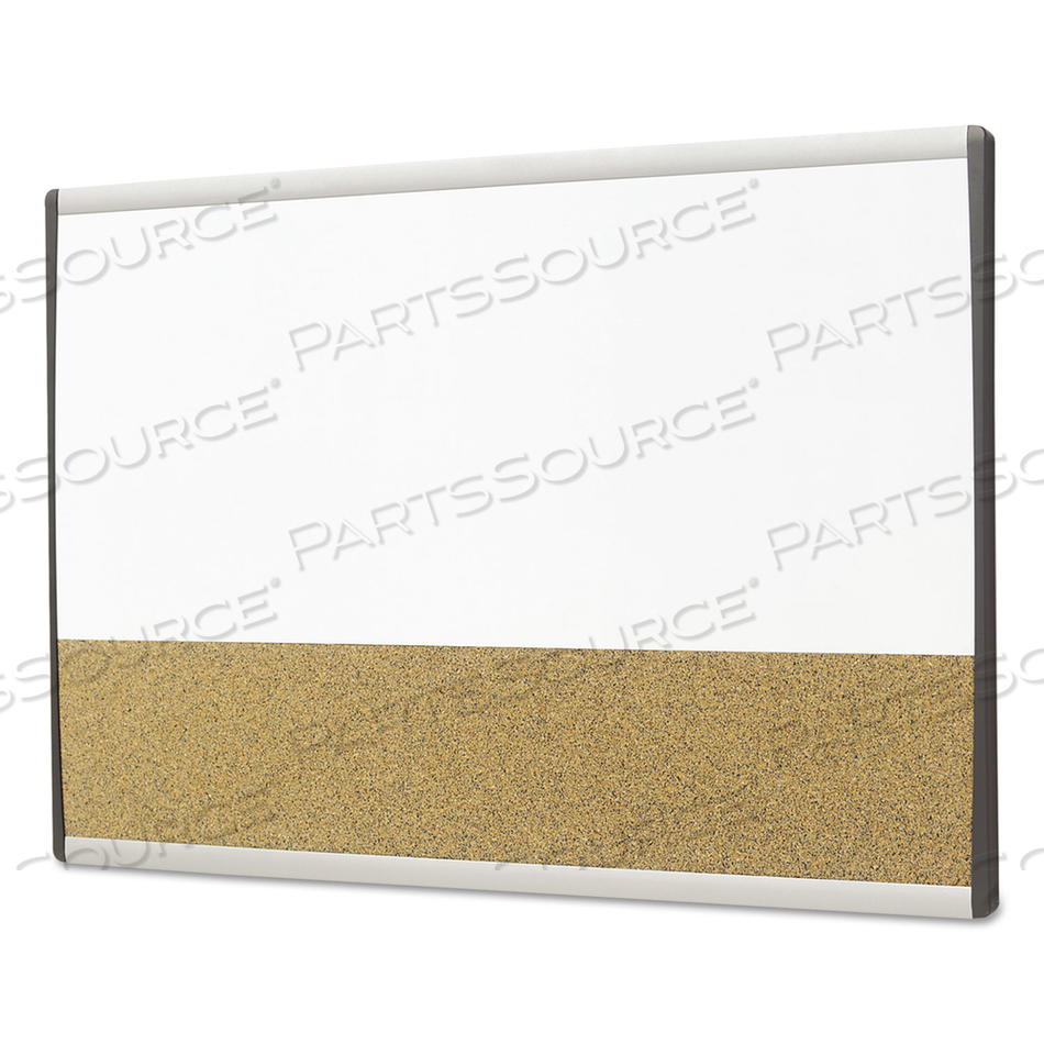 MAGNETIC DRY-ERASE/CORK BOARD, 18 X 30, WHITE SURFACE, SILVER ALUMINUM FRAME by Quartet