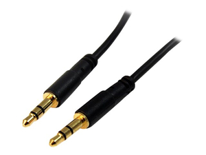 3FT 3.5MM MALE/MALE STEREO SLIM AUDIO CABLE - BLACK by StarTech.com Ltd. 3FT 3.5MM MALE/MALE STEREO SLIM AUDIO CABLE - BLACK by StarTech.com Ltd.