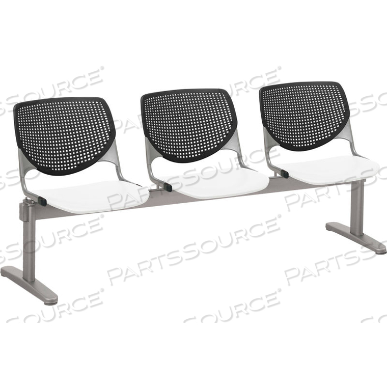 BEAM SEATING GUEST CHAIRS - 3 SEATER - BLACK/WHITE by KFI BEAM SEATING GUEST CHAIRS - 3 SEATER - BLACK/WHITE by KFI