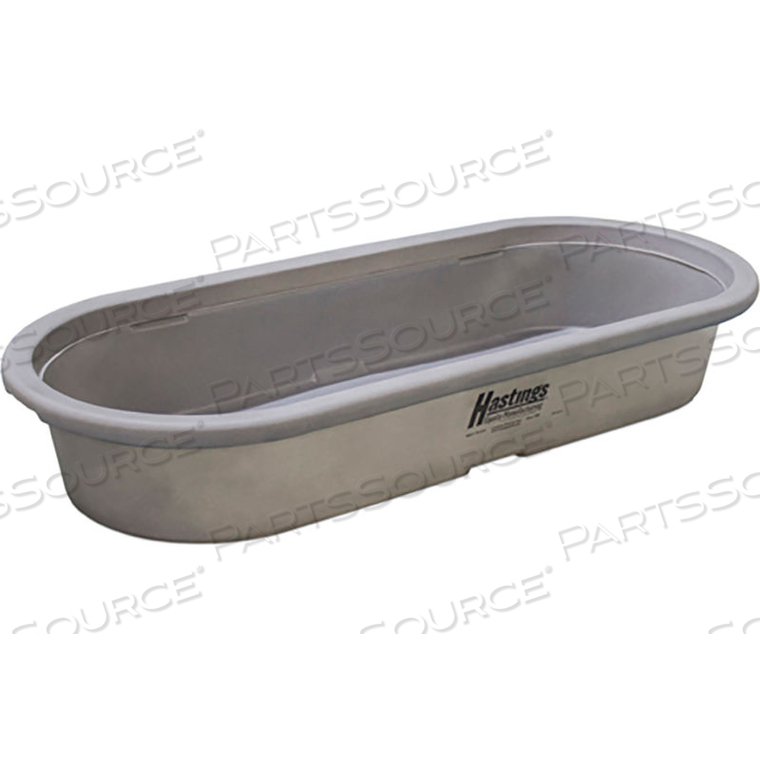 POLY STOCK TANK ROUND-END 60 GALLON 53"L X 33"W X 12-1/2"H NO DRAIN PLUG - GRAY by Hastings Equity Manufacturing POLY STOCK TANK ROUND-END 60 GALLON 53"L X 33"W X 12-1/2"H NO DRAIN PLUG - GRAY by Hastings Equity Manufacturing
