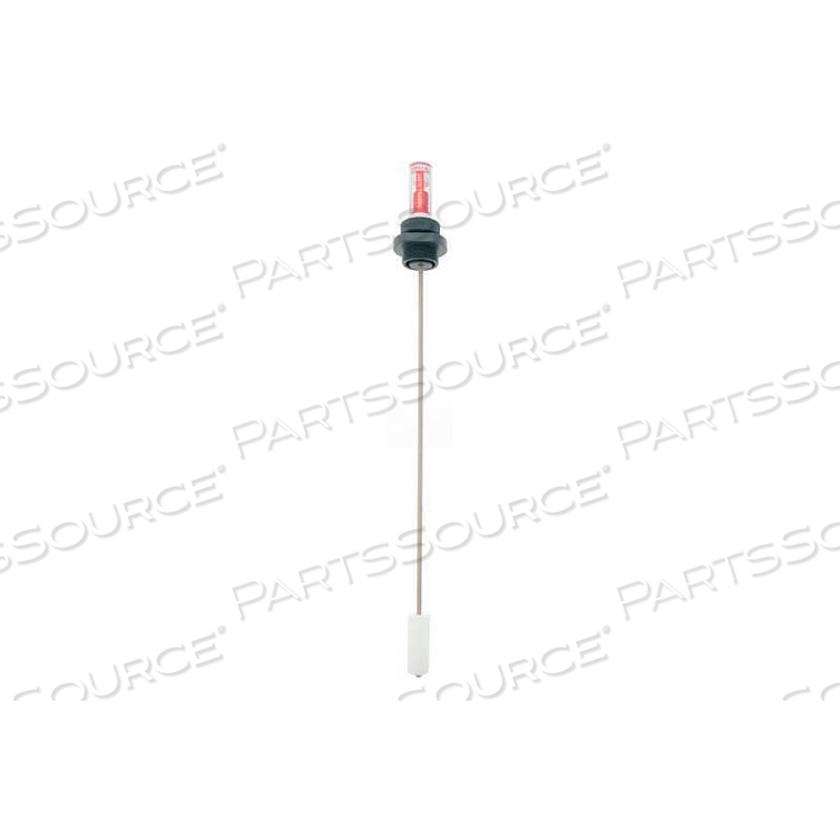 IBC/TANK OVERFILL ALERT GAUGE, PVC BUSHING, PEEK PLASTIC ROD, HDPE FLOAT, 2" FITTING, 6" DEPTH 