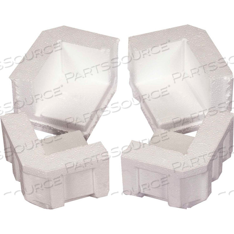 FOAM CORNERS 4-7/8" X 4" X 3-1/4" WHITE, 320/CASE by Box Packaging Inc