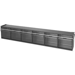 TILT BINS 23-5/8" X 3-5/8" X 4-1/2" (6) BINS WITH PERFO PANEL FIXING BRACKET, GREY by Bott Ltd