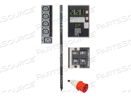 PDU 3-PHASE SWITCHED 220V/230V 22.1KW C13 C19 IEC309 32A RED 0U 