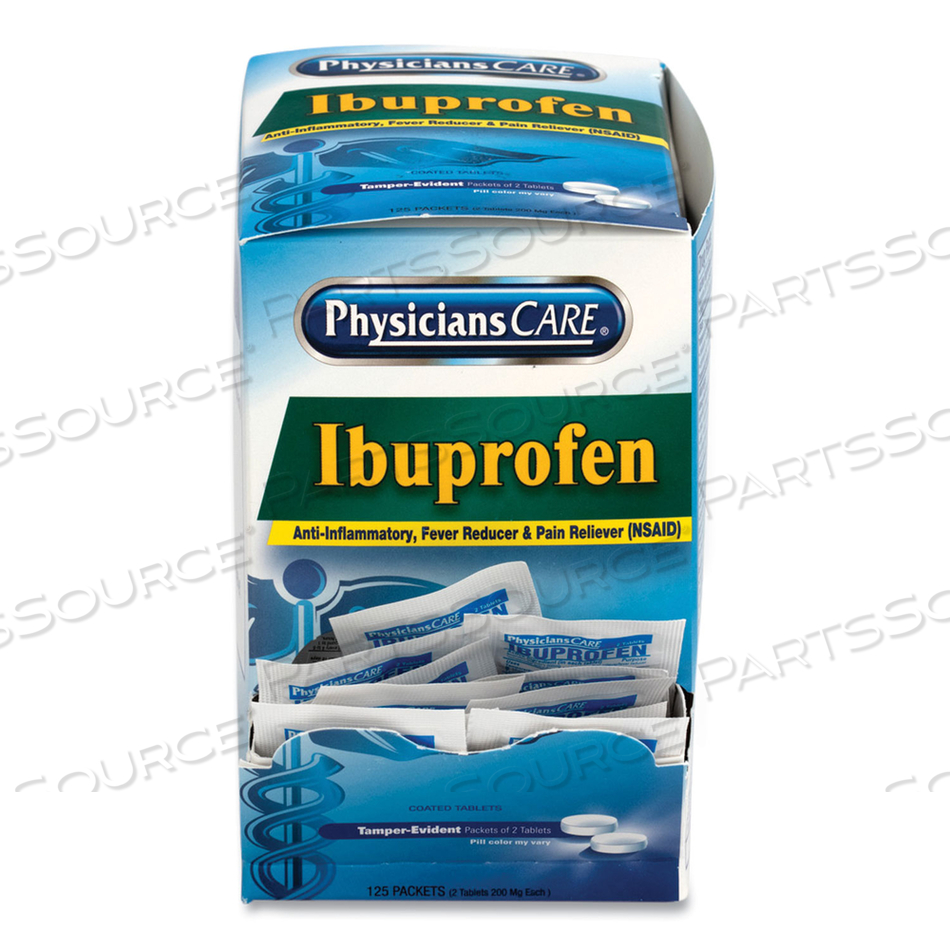 PHYSICIANSCARE IBUPROFEN TABLET, 200 MG, 2 PK/125 PK PER BOX by Physicianscare