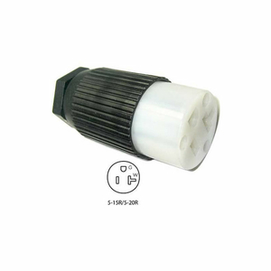 15 TO 20-AMP STRAIGHT BLADE CONNECTOR WITH NEMA 5-15/20R FEMALE END, 2 POLE-3 WIRE by Conntek Integrated Solutions, Inc. 15 TO 20-AMP STRAIGHT BLADE CONNECTOR WITH NEMA 5-15/20R FEMALE END, 2 POLE-3 WIRE by Conntek Integrated Solutions, Inc.