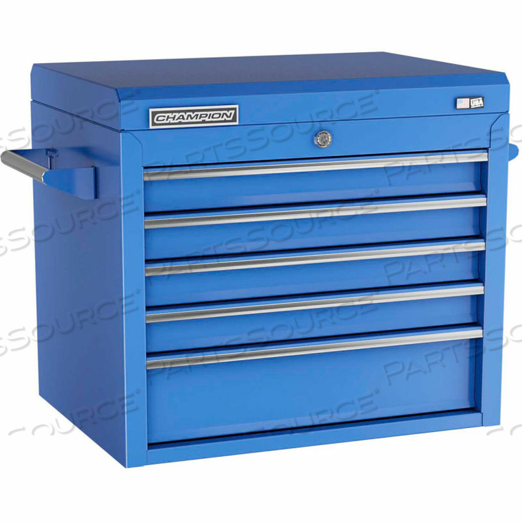 CHAMPION FMPRO 27"W X 20"D X 23-5/8"H 5 DRAWER BLUE CHEST by Independent Design Inc CHAMPION FMPRO 27"W X 20"D X 23-5/8"H 5 DRAWER BLUE CHEST by Independent Design Inc