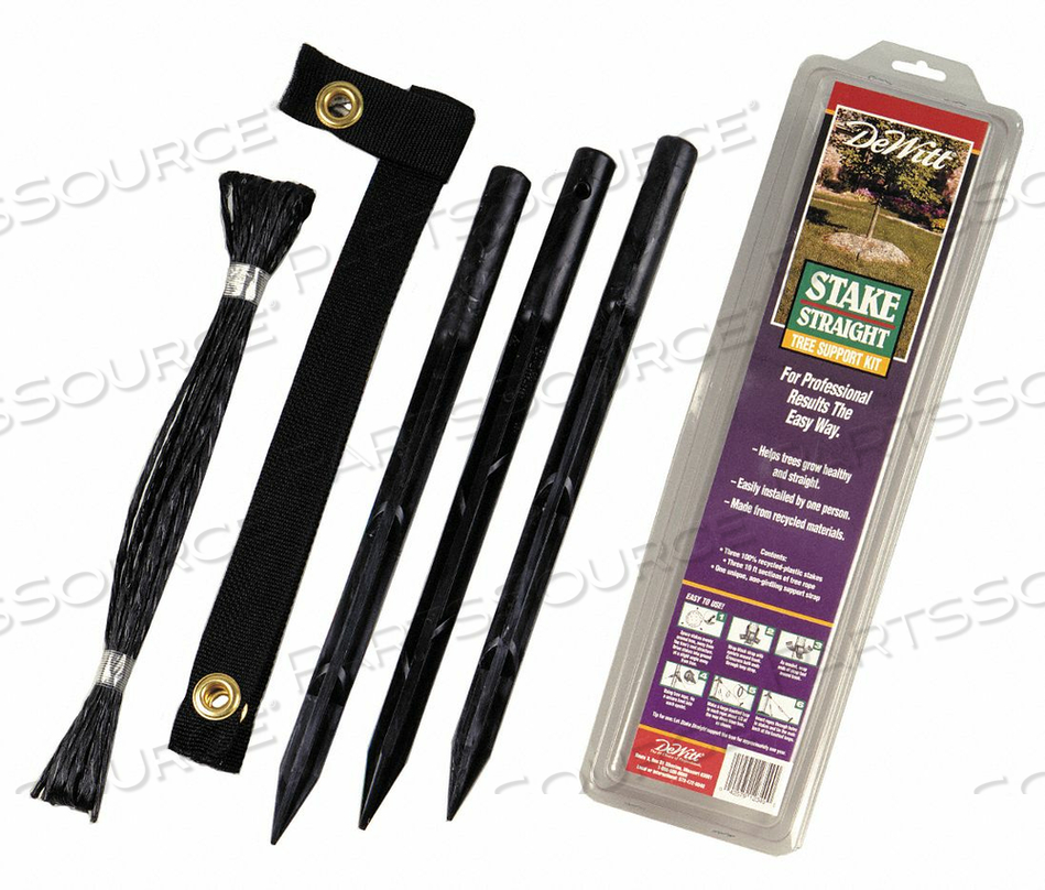TREE STAKE KIT, 15 IN, PLASTIC, BLACK by DeWitt