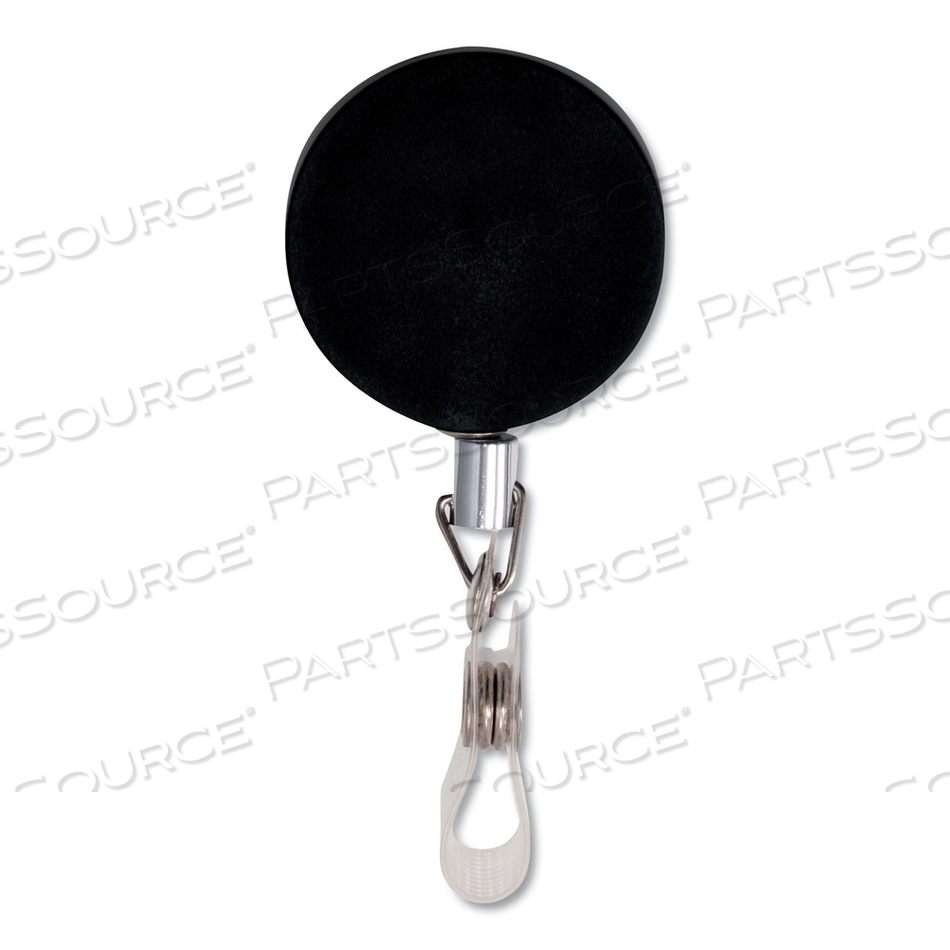 PREMIER HEAVY-DUTY RETRACTABLE ID CARD REEL, 24" EXTENSION, BLACK/SILVER by Advantus