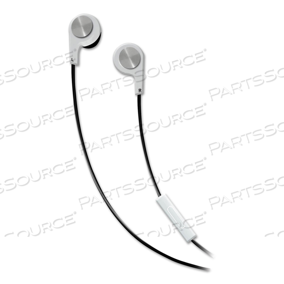 B-13 BASS EARBUDS WITH MICROPHONE, 52" CORD, WHITE by Maxell