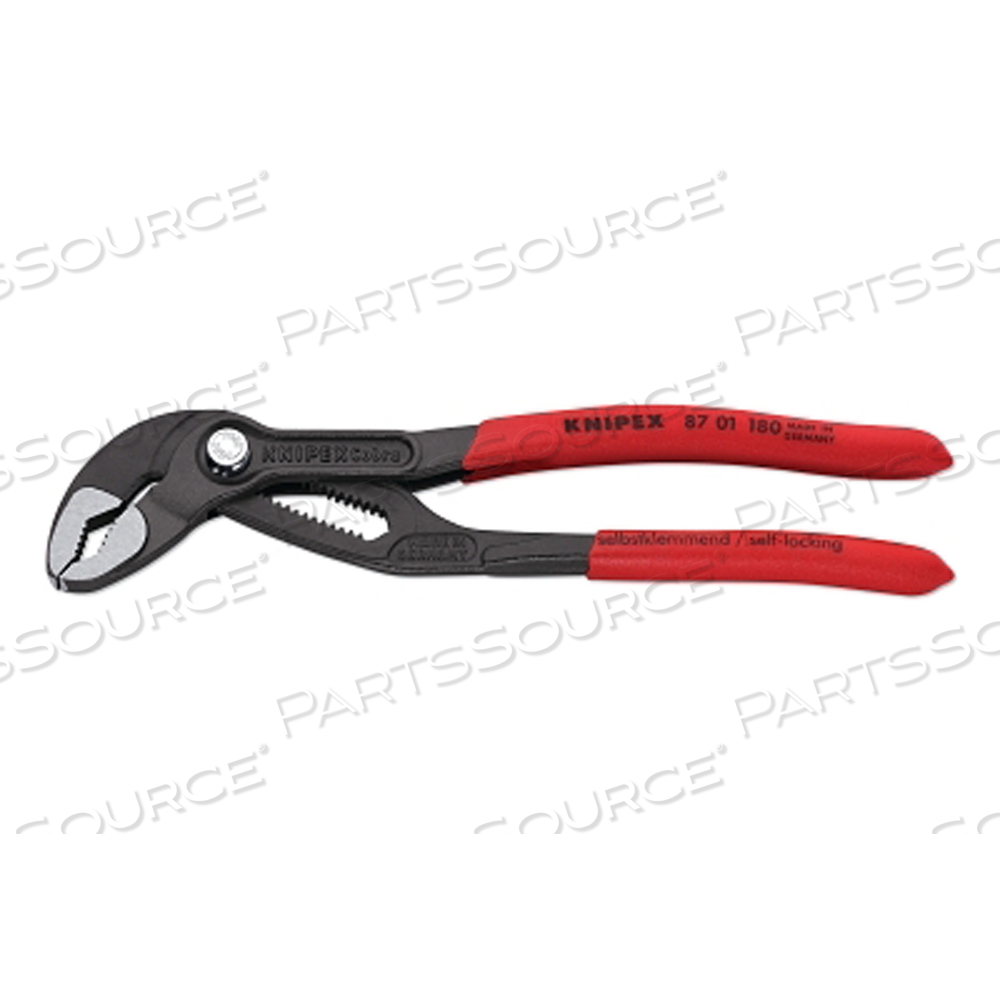 COBRA WATER PUMP PLIERS, 7-1/4 IN OAL, V-JAWS, 18 ADJUSTMENTS, SERRATED by Knipex