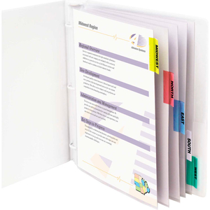 POLYPROPYLENE SHEET PROTECTOR W/INDEX ASSORTED COLOR TABS, 11" X 8-1/2", 60/SET by C-Line