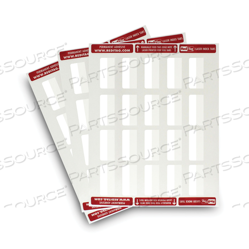LASER PRINTABLE INDEX TABS, 1/5-CUT, WHITE, 2" WIDE by Redi-Tag LASER PRINTABLE INDEX TABS, 1/5-CUT, WHITE, 2" WIDE by Redi-Tag