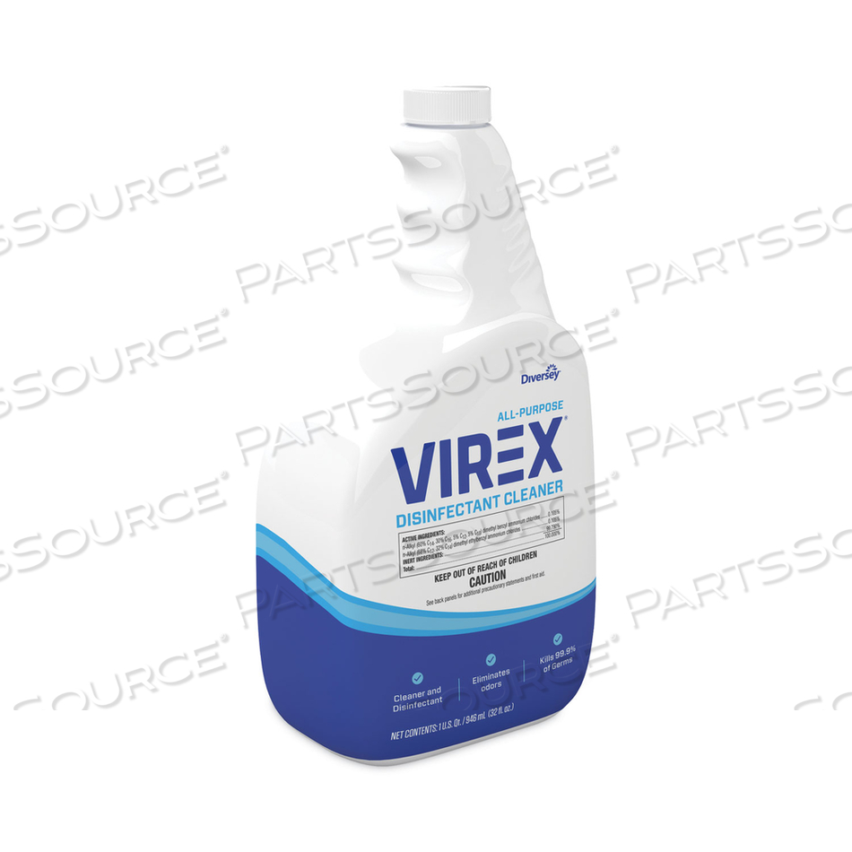 VIREX ALL-PURPOSE DISINFECTANT CLEANER, LEMON SCENT, 32 OZ SPRAY BOTTLE by Diversey VIREX ALL-PURPOSE DISINFECTANT CLEANER, LEMON SCENT, 32 OZ SPRAY BOTTLE by Diversey