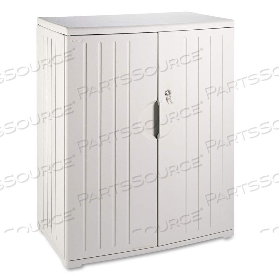 ROUGH N READY STORAGE CABINET, TWO-SHELF, 36W X 22D X 46H, PLATINUM by Iceberg Enterprises