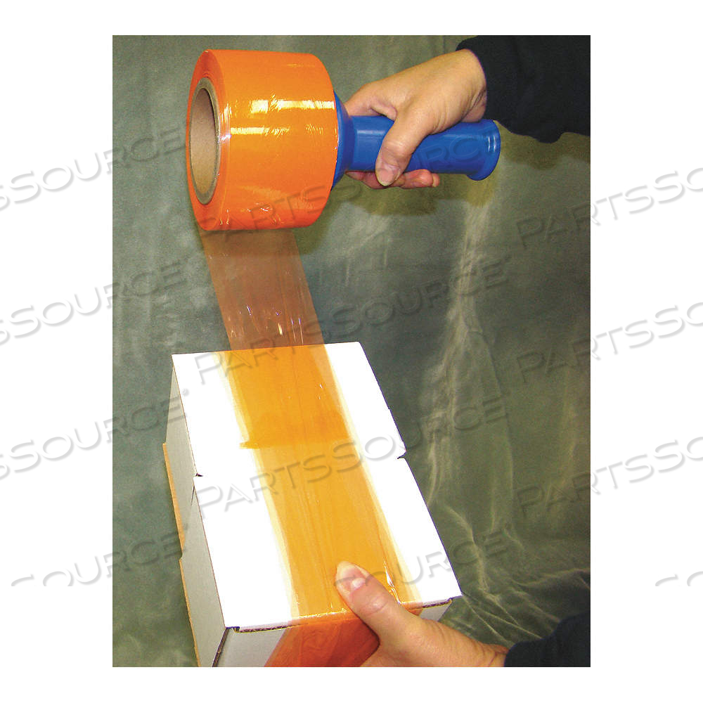 STRETCH WRAP, 80 GA GAUGE, 3 IN OVERALL WD, 1,000 FT OVERALL LG, ORANGE by Approved Vendor