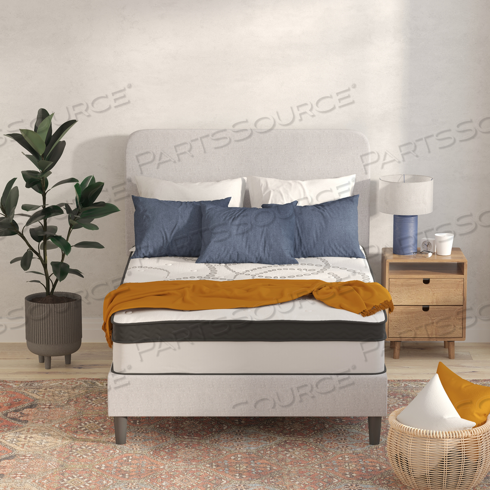 CAPRI COMFORTABLE SLEEP 12 INCH CERTIPUR-US CERTIFIED HYBRID POCKET SPRING MATTRESS, FULL MATTRESS IN A BOX by Flash Furniture