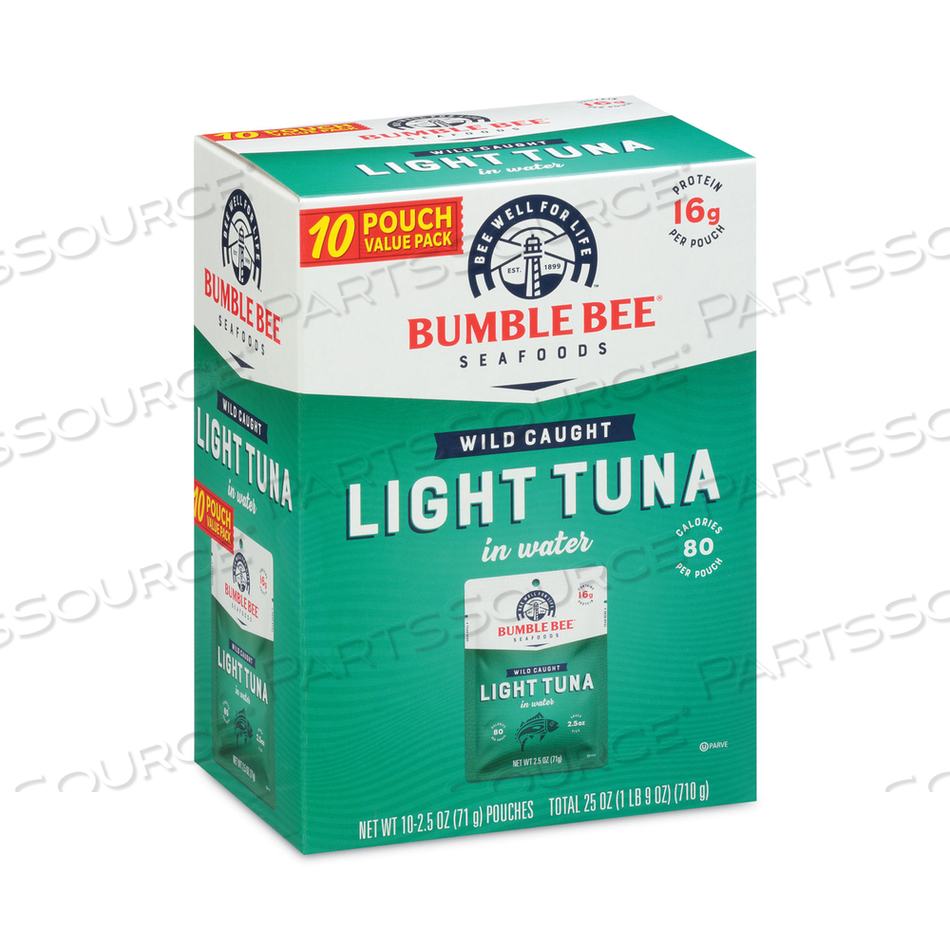 PREMIUM LIGHT TUNA IN WATER VALUE PACK, 2.5 OZ PACK, 10/BOX 