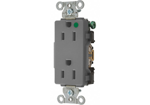 RECEPTACLE GRAY 125VAC 15A 3 WIRES by Hubbell Incorporated, Wiring Device-Kellums