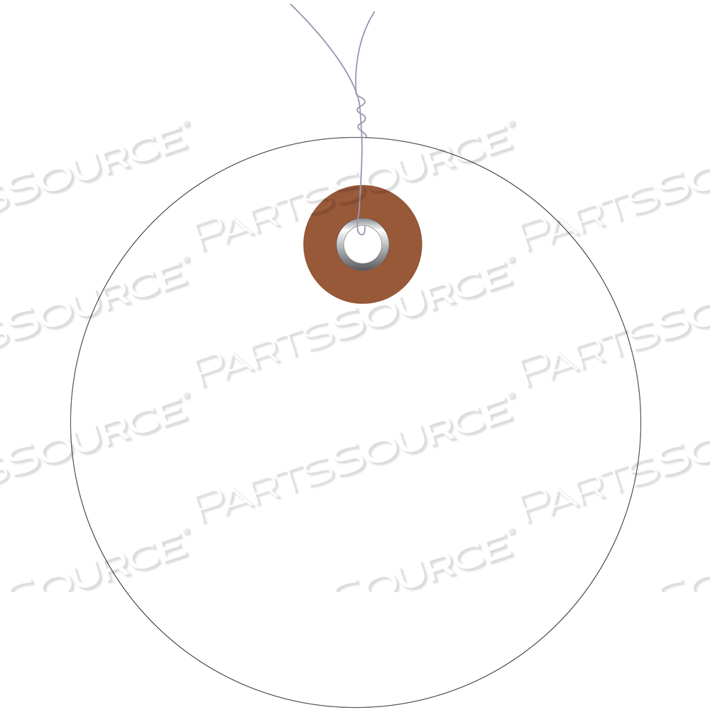 PLASTIC CIRCLE TAGS, PRE-WIRED, 3", WHITE, 100/EACH by BOX Partners (Box Acquisitions, LLC)