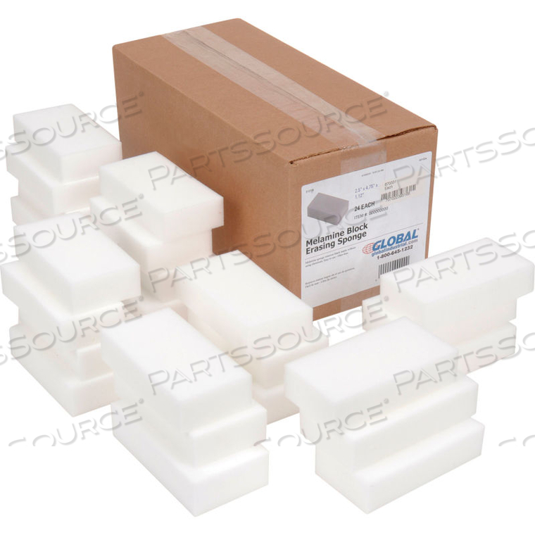 AWESOME ERASING SPONGE, WHITE, 2.5" X 4.75" - CASE OF 24 SPONGES by Americo Manufacturing Co.