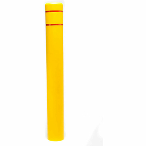 BOLLARD COVER, 7" DIA. X 52"H, YELLOW WITH RED TAPE by Post Guard