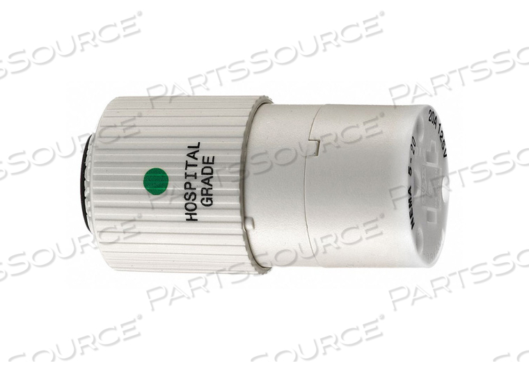 STRAIGHT BLADE CONNECTOR, 5-20R, 20 A, 125V AC, 2 POLES, WHITE by Hubbell Power Systems