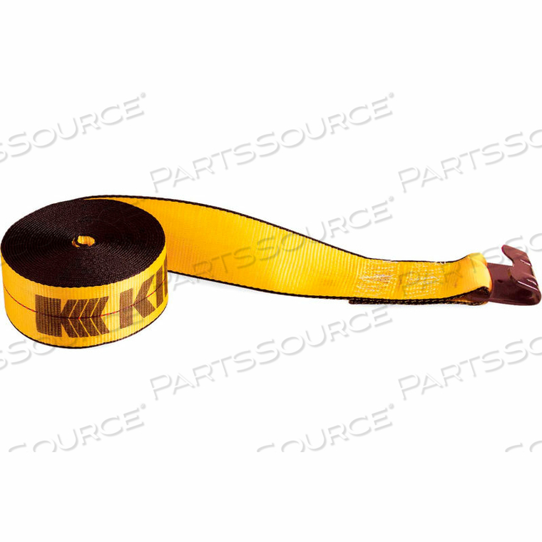 CARGO CONTROL WINCH STRAP WITH FLAT HOOK - 30' X 4" GOLD by Kinedyne Corporation CARGO CONTROL WINCH STRAP WITH FLAT HOOK - 30' X 4" GOLD by Kinedyne Corporation