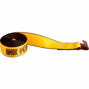 CARGO CONTROL WINCH STRAP WITH FLAT HOOK - 30' X 4" GOLD by Kinedyne Corporation