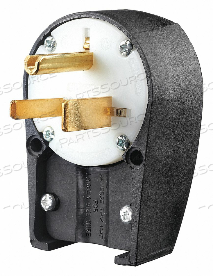 ANGLE STRAIGHT BLADE PLUG, 6-50P, 50 A, 250V AC, BLACK, 2 POLES by Hubbell Power Systems ANGLE STRAIGHT BLADE PLUG, 6-50P, 50 A, 250V AC, BLACK, 2 POLES by Hubbell Power Systems