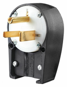Bryant 9650ANPB Straight Blade Plug, 6-50P, 50 A, 250V AC, 2 Pole, 3 Wire, Grounded, Angled