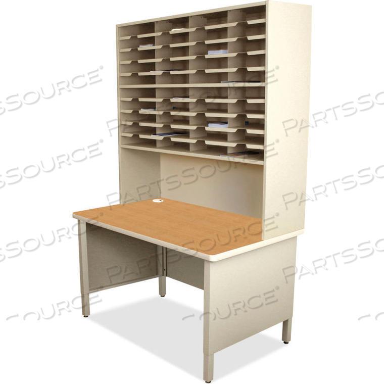 40 SLOT MAILROOM ORGANIZER, RISER, 84"H X 48"W, PUTTY 