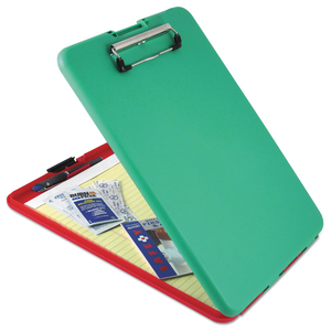 SLIMMATE SHOW2KNOW SAFETY ORGANIZER, 0.5" CLIP CAPACITY, HOLDS 8.5 X 11 SHEETS, RED/GREEN by Saunders