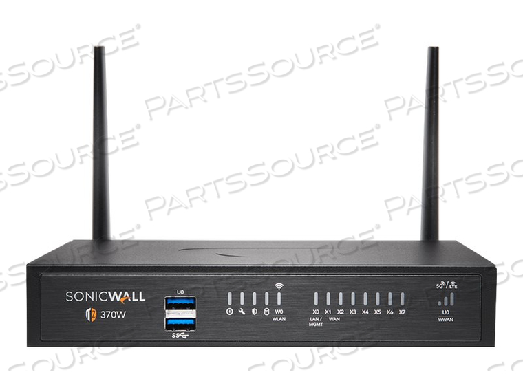 TZ370W, ADVANCED EDITION, SECURITY APPLIANCE, GIGE, WI-FI 5, 2.4 GHZ, 5 GHZ, SONICWALL SECURE UPGRADE PLUS PROGRAM (2 YEARS OPTION), DESKTOP by Sonicwall