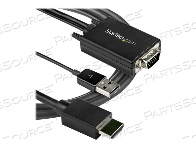 10FT VGA TO HDMI CONVERTER CABLE WITH USB AUDIO SUPPORT & POWER, ANALOG TO DIGITAL VIDEO ADAPTER CABLE TO CONNECT A VGA PC TO HDMI DISPLAY, 10FT VGA TO HDMI CONVERTER CABLE WITH USB AUDIO SUPPORT & POWER, ANALOG TO DIGITAL VIDEO ADAPTER CABLE TO CONNECT A VGA PC TO HDMI DISPLAY,