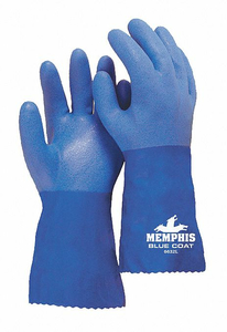 CHEMICAL GLOVES 2XL 12 IN L BLUE PVC PR by MCR Safety