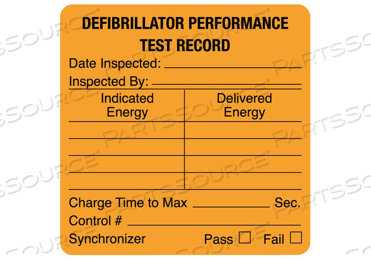 TEST RECORD LABEL, REMOVABLE, 1-1/2IN WIDTH, 1/2IN HEIGHT, FLUORESCENT ORANGE, FLUORESCENT PAPER, -65 TO +180 TEMPERATURE RANGE by United Ad Label