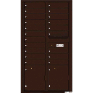 VERSATILE 4C MAILBOX 4C16D-20, 56-1/2"H, 20 MAILBOXES, 2 PARCEL, FRONT LOADING, BROWN, USPS by Florence Manufacturing Company VERSATILE 4C MAILBOX 4C16D-20, 56-1/2"H, 20 MAILBOXES, 2 PARCEL, FRONT LOADING, BROWN, USPS by Florence Manufacturing Company