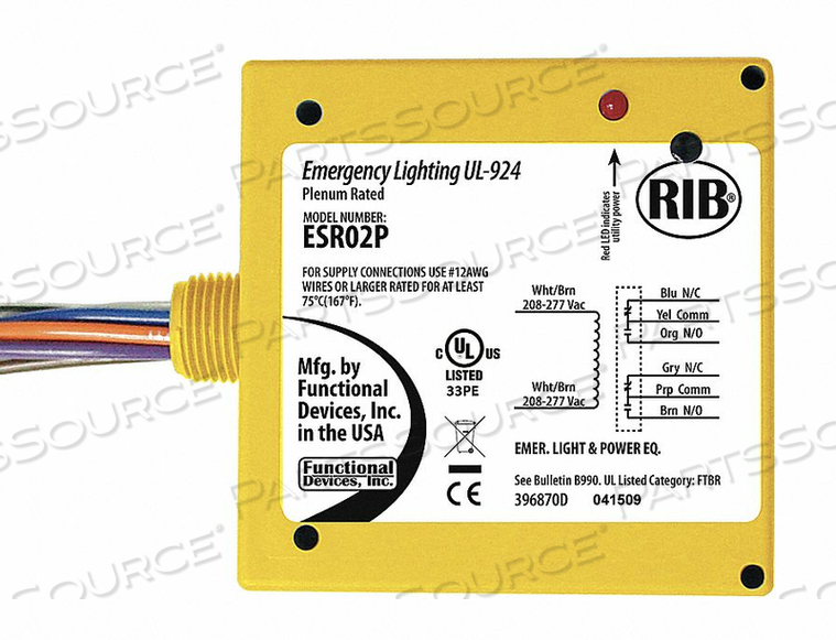 PREWIRED RELAY 208-277VAC 20A DPDT by RIB