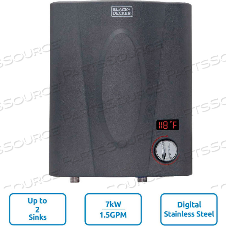 BLACK+DECKER 7KW 1.5 GPM ELECTRIC TANKLESS WATER HEATER 